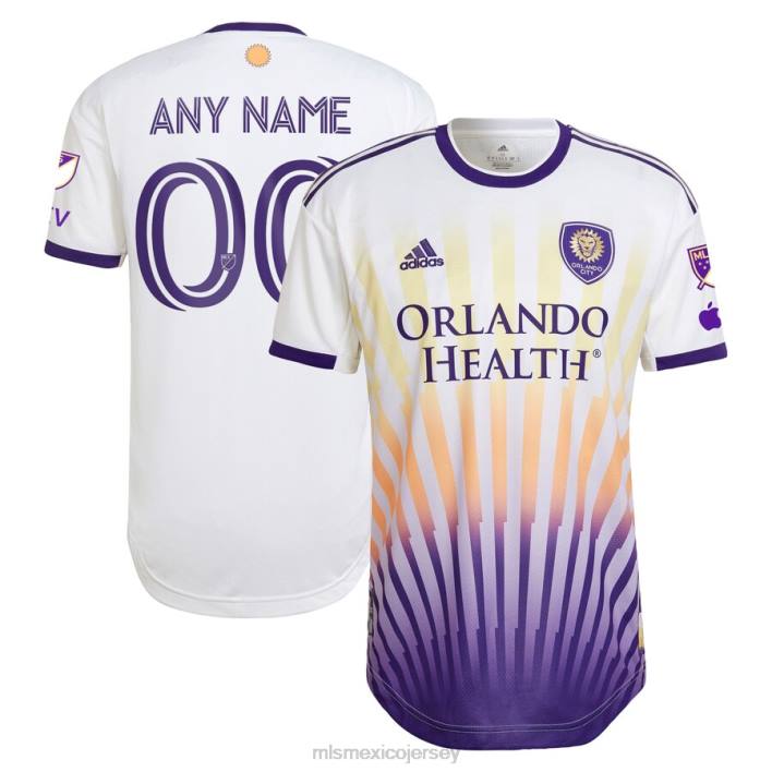 MLS Jerseys jerseyhombres orlando city sc adidas blanco 2023 the sunshine kit auténtica camiseta personalizada BJDD849