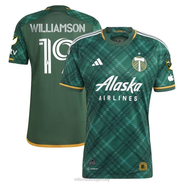 MLS Jerseys jerseyhombres camiseta portland Timbers eryk williamson adidas verde 2023 portland plaid kit auténtica BJDD545