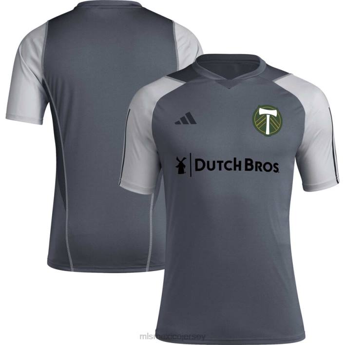 MLS Jerseys jerseyhombres camiseta de entrenamiento de campo adidas gris 2023 de portland Timbers BJDD330
