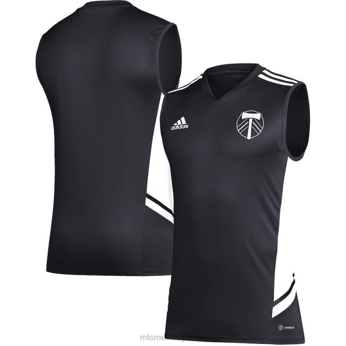 MLS Jerseys jerseyhombres camiseta de entrenamiento sin mangas adidas portland Timbers negro/blanco BJDD536