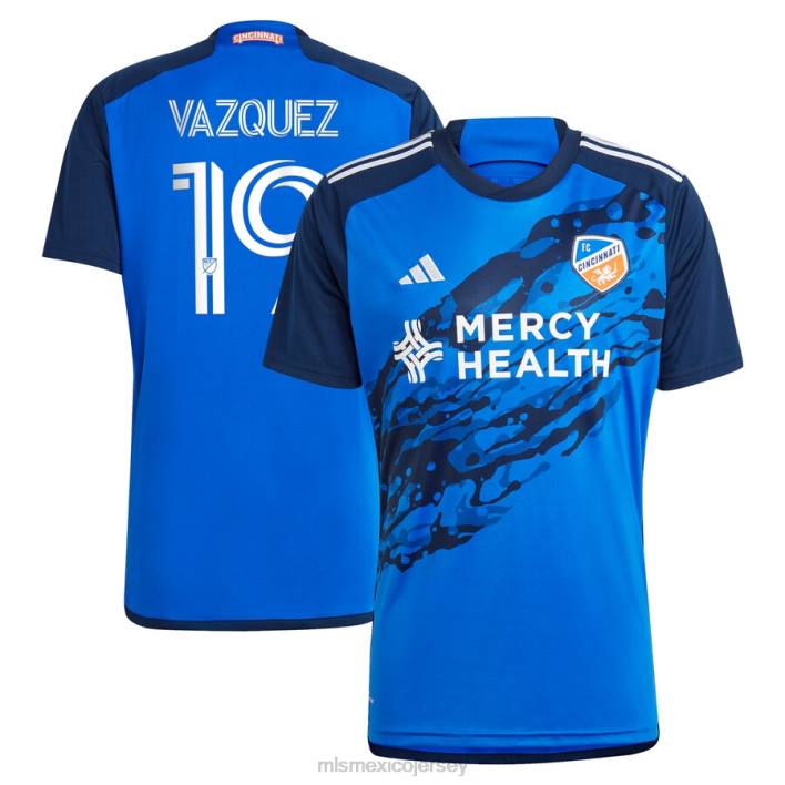 MLS Jerseys jerseyhombres fc cincinnati brandon vazquez adidas azul 2023 river kit réplica camiseta BJDD569